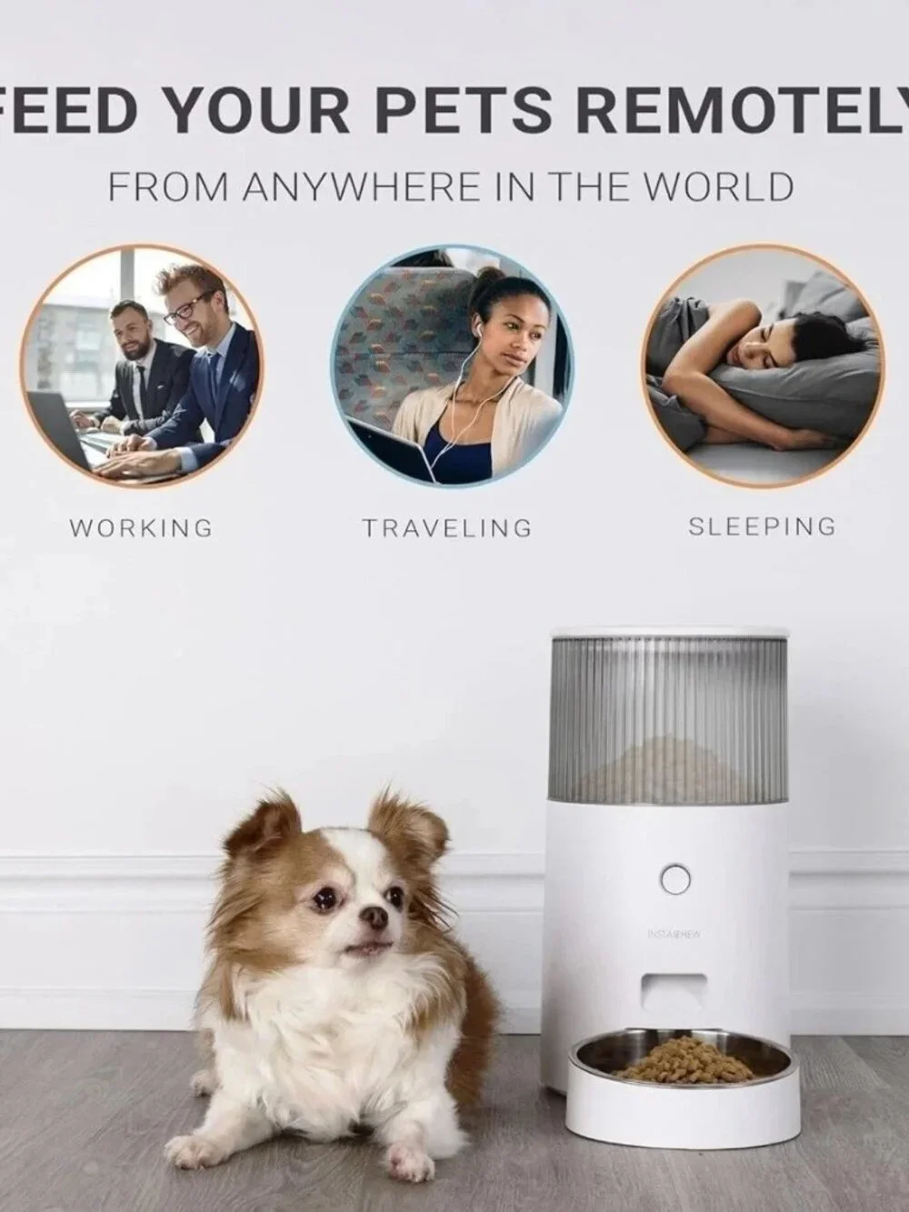 Instachew Purechew Mini Automatic Smart App Food Dispenser for Dogs and Cats